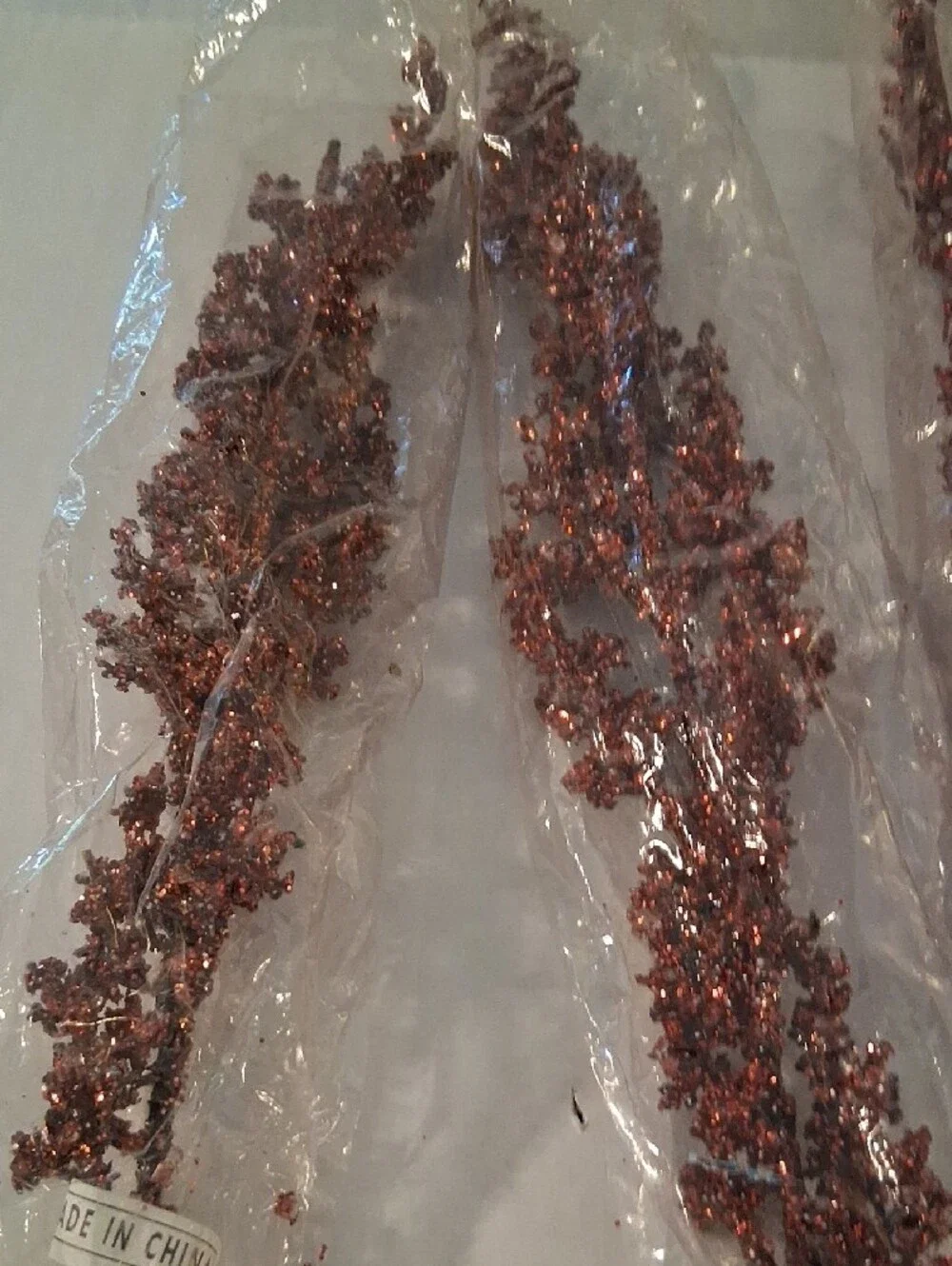 10pc Red Iced Glitter Christmas Floral Spray Stems 27
